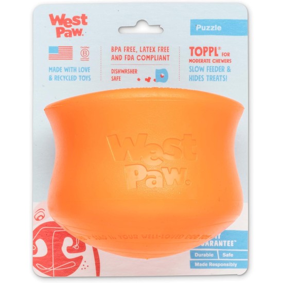 WEST PAW Zogoflex Toppl Treat Dispenser Dog Toy Puzzle - Interactive Chew Toy for Dogs - Dog Toy for Moderate Chewers, Fetch, Catch - Holds Dry Food, Treats, XL WEST PAW Zogoflex Toppl Treat Dispenser Dog Toy Puzzle - Interactive Chew Toy for Dogs - Dog Toy for Moderate Chewers, Fetch, Catch - Holds Dry Food, Treats, XL