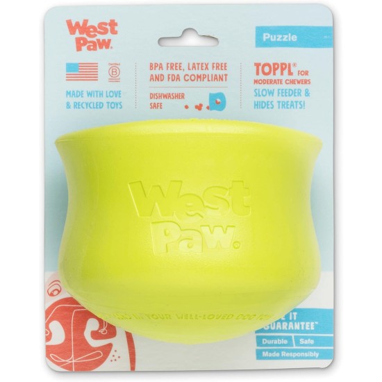 WEST PAW Zogoflex Toppl Treat Dispensing Dog Toy Puzzle - Interactive Chew Toy for Dogs - Dog Toy for Moderate Chewers, Fetch, Catch - Holds Dry Food, Treats, XL WEST PAW Zogoflex Toppl Treat Dispensing Dog Toy Puzzle - Interactive Chew Toy for Dogs - Dog Toy for Moderate Chewers, Fetch, Catch - Holds Dry Food, Treats, XL