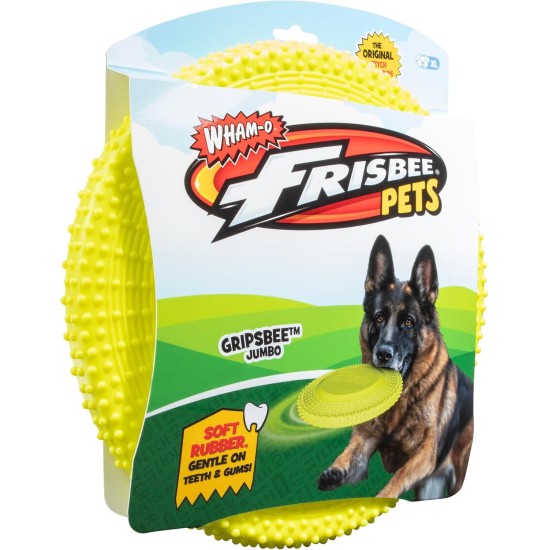 Wham-O Pets Frisbee Gripsbee - The Original Fetch Flyer - Jumbo Frisbee - Flying Floating Disc Dog Toy Wham-O Pets Frisbee Gripsbee - The Original Fetch Flyer - Jumbo Frisbee - Flying Floating Disc Dog Toy