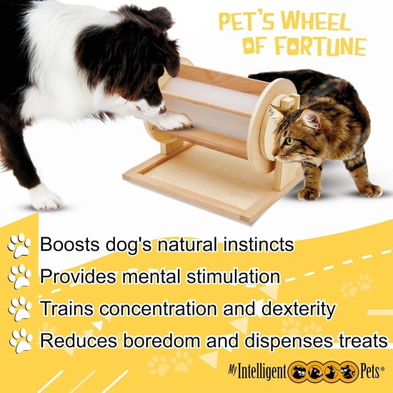 Wheel of Fortune - My Intelligent Dogs Interaktives Katzen- und Hundespielzeug aus Holz Intelligentes Spielzeug für Hunde und Katzen Wheel of Fortune - My Intelligent Dogs Interaktives Katzen- und Hundespielzeug aus Holz Intelligentes Spielzeug für Hunde und Katzen