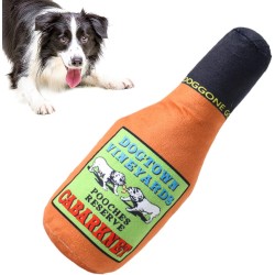 Whnbuij Wasserflasche Hund Quietschspielzeug - Gefülltes Haustier Quietschspielzeug Interaktiv - Sicheres Kauspielzeug, Weiches Hundespielzeug für Training, Haustiere, Mundgesundheit