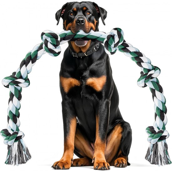 Ycozy XXL Dog Toy Indestructible 100 cm Rope Dog Toy with 6 Knots Dental Health and Teeth Cleaning Types for Medium Large Dogs and Aggressive Chewers Ycozy XXL Dog Toy Indestructible 100 cm Rope Dog Toy with 6 Knots Dental Health and Teeth Cleaning Types for Medium Large Dogs and Aggressive Chewers