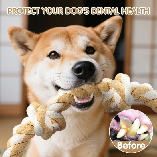 Ycozy XXL Dog Toy Indestructible 100 cm Rope Dog Toy with 6 Knots Dental Health and Teeth Cleaning Types for Medium Large Dogs and Aggressive Chewers Ycozy XXL Dog Toy Indestructible 100 cm Rope Dog Toy with 6 Knots Dental Health and Teeth Cleaning Types for Medium Large Dogs and Aggressive Chewers