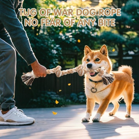 Ycozy XXL Dog Toy Indestructible 100 cm Rope Dog Toy with 6 Knots Dental Health and Teeth Cleaning Types for Medium Large Dogs and Aggressive Chewers Ycozy XXL Dog Toy Indestructible 100 cm Rope Dog Toy with 6 Knots Dental Health and Teeth Cleaning Types for Medium Large Dogs and Aggressive Chewers