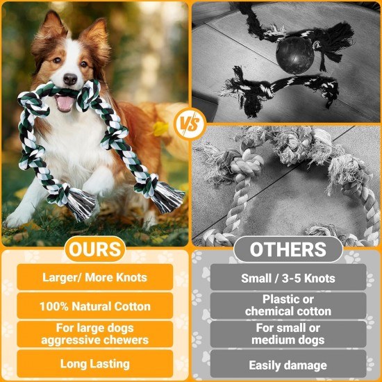 Ycozy XXL Dog Toy Indestructible 100 cm Rope Dog Toy with 6 Knots Dental Health and Teeth Cleaning Types for Medium Large Dogs and Aggressive Chewers Ycozy XXL Dog Toy Indestructible 100 cm Rope Dog Toy with 6 Knots Dental Health and Teeth Cleaning Types for Medium Large Dogs and Aggressive Chewers