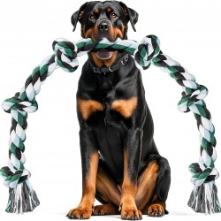 Ycozy XXL Dog Toy Indestructible 100 cm Rope Dog Toy with 6 Knots Dental Health and Teeth Cleaning Types for Medium Large Dogs and Aggressive Chewers Ycozy XXL Dog Toy Indestructible 100 cm Rope Dog Toy with 6 Knots Dental Health and Teeth Cleaning Types for Medium Large Dogs and Aggressive Chewers