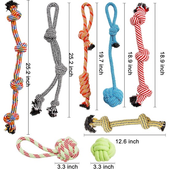 Youngever Large Dog Rope Toy Set for Large Dogs, Puppy Dogs, Puppy Chew Toy, Teething Toy, Dog Rope Chew Toy for Medium to Large Dogs (Pack of 8) Youngever Large Dog Rope Toy Set for Large Dogs, Puppy Dogs, Puppy Chew Toy, Teething Toy, Dog Rope Chew Toy for Medium to Large Dogs (Pack of 8)