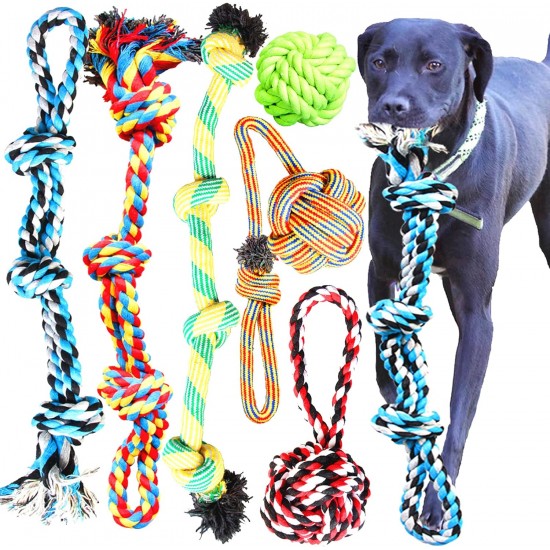 Youngever Large Dog Rope Toy Set for Large Dogs, Puppy Dogs, Puppy Chew Toy, Teething Toy, Dog Rope Chew Toy for Medium to Large Dogs (Pack of 8) Youngever Large Dog Rope Toy Set for Large Dogs, Puppy Dogs, Puppy Chew Toy, Teething Toy, Dog Rope Chew Toy for Medium to Large Dogs (Pack of 8)