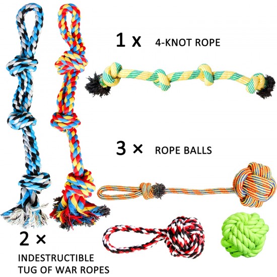 Youngever Large Dog Rope Toy Set for Large Dogs, Puppy Dogs, Puppy Chew Toy, Teething Toy, Dog Rope Chew Toy for Medium to Large Dogs (Pack of 8) Youngever Large Dog Rope Toy Set for Large Dogs, Puppy Dogs, Puppy Chew Toy, Teething Toy, Dog Rope Chew Toy for Medium to Large Dogs (Pack of 8)