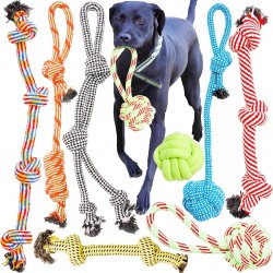 Youngever Large Dog Rope Toy Set for Large Dogs, Puppy Dogs, Puppy Chew Toy, Teething Toy, Dog Rope Chew Toy for Medium to Large Dogs (Pack of 8) Youngever Large Dog Rope Toy Set for Large Dogs, Puppy Dogs, Puppy Chew Toy, Teething Toy, Dog Rope Chew Toy for Medium to Large Dogs (Pack of 8)