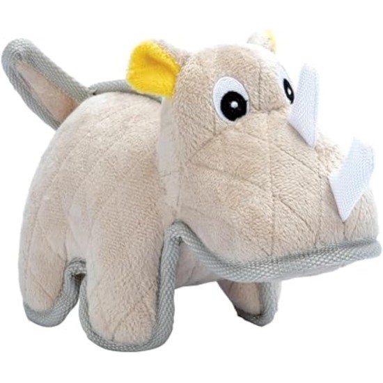 Zeus Safari Rhinoceros Soft Toy for Dogs, 15 cm