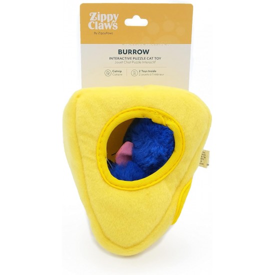 ZippyClaws Burrow - Interactive Plush Cat Puzzle Toy with Catnip Miniz, Perfect for Mental Stimulation, Hide-and-Seek Games and Hours of Fun for Kittens and Cats - Mice 'n Cheese ZippyClaws Burrow - Interactive Plush Cat Puzzle Toy with Catnip Miniz, Perfect for Mental Stimulation, Hide-and-Seek Games and Hours of Fun for Kittens and Cats - Mice 'n Cheese