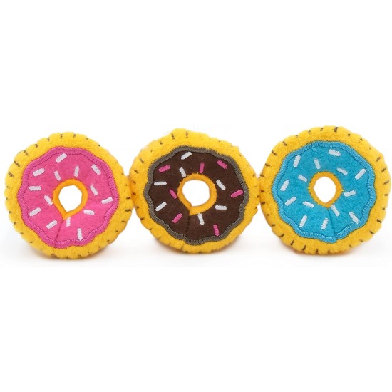 ZippyClaws Cat Toy with Catnip, Mini Doughnut, Interactive Indoor Cat Toy, Boredom Hunting and Scratching, Unique Plush Toy for Kittens and Cats, 3 ZippyClaws Cat Toy with Catnip, Mini Doughnut, Interactive Indoor Cat Toy, Boredom Hunting and Scratching, Unique Plush Toy for Kittens and Cats, 3