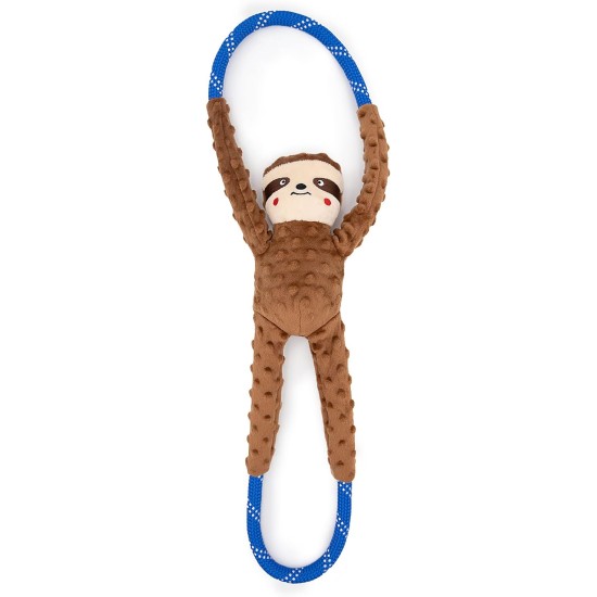 ZippyPaws - Monkey RopeTugz Squeaky and Plush Rope Dog Toy, Red ZippyPaws - Monkey RopeTugz Squeaky and Plush Rope Dog Toy, Red
