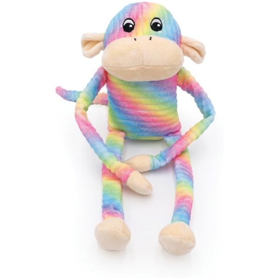ZippyPaws Spencer the Crinkle Monkey - Large Rainbow, Box of 24 - Soft and Silent Dog Toy with Crinkle Sound, Promotes Fun and Exercise for Dogs of All Sizes ZippyPaws Spencer the Crinkle Monkey - Large Rainbow, Box of 24 - Soft and Silent Dog Toy with Crinkle Sound, Promotes Fun and Exercise for Dogs of All Sizes