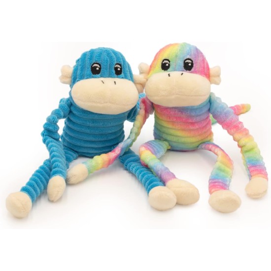 ZippyPaws Spencer the Crinkle Monkey - Large Rainbow, Box of 24 - Soft and Silent Dog Toy with Crinkle Sound, Promotes Fun and Exercise for Dogs of All Sizes ZippyPaws Spencer the Crinkle Monkey - Large Rainbow, Box of 24 - Soft and Silent Dog Toy with Crinkle Sound, Promotes Fun and Exercise for Dogs of All Sizes