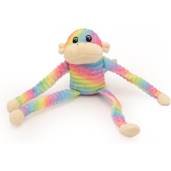 ZippyPaws Spencer the Crinkle Monkey - Large Rainbow, Box of 24 - Soft and Silent Dog Toy with Crinkle Sound, Promotes Fun and Exercise for Dogs of All Sizes ZippyPaws Spencer the Crinkle Monkey - Large Rainbow, Box of 24 - Soft and Silent Dog Toy with Crinkle Sound, Promotes Fun and Exercise for Dogs of All Sizes