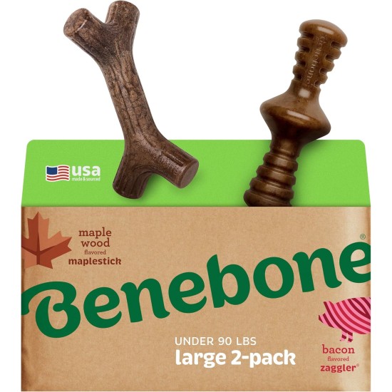 Benebone Durable Dog Chew Toy Box for Aggressive Chewers with Wishbone, Fishbone, Stick & Zaggler, Medium Benebone Durable Dog Chew Toy Box for Aggressive Chewers with Wishbone, Fishbone, Stick & Zaggler, Medium