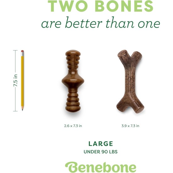 Benebone Durable Dog Chew Toy Box for Aggressive Chewers with Wishbone, Fishbone, Stick & Zaggler, Medium Benebone Durable Dog Chew Toy Box for Aggressive Chewers with Wishbone, Fishbone, Stick & Zaggler, Medium