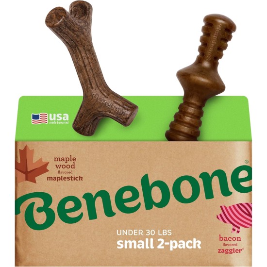 Benebone Durable Dog Chew Toy Box for Aggressive Chewers with Wishbone, Fishbone, Stick & Zaggler, Medium Benebone Durable Dog Chew Toy Box for Aggressive Chewers with Wishbone, Fishbone, Stick & Zaggler, Medium