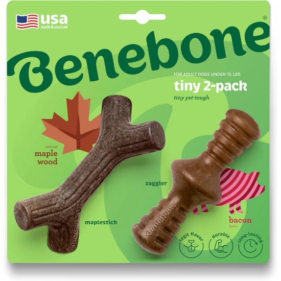 Benebone Durable Dog Chew Toy Box for Aggressive Chewers with Wishbone, Fishbone, Stick & Zaggler, Medium Benebone Durable Dog Chew Toy Box for Aggressive Chewers with Wishbone, Fishbone, Stick & Zaggler, Medium