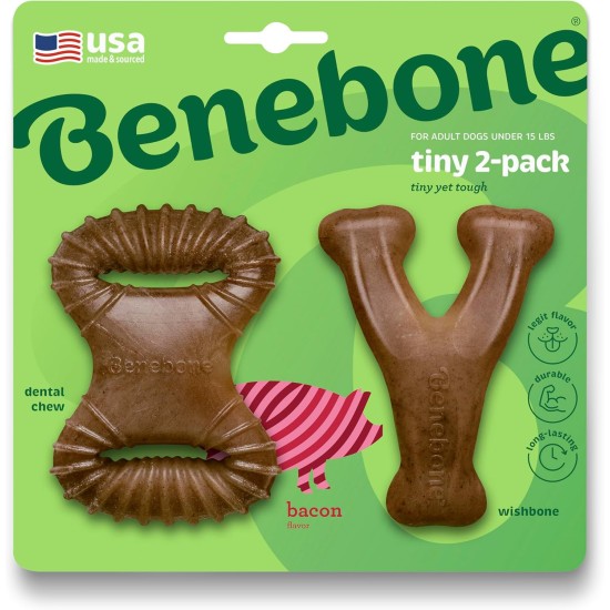 Benebone Durable Dog Chew Toy Box for Aggressive Chewers with Wishbone, Fishbone, Stick & Zaggler, Medium Benebone Durable Dog Chew Toy Box for Aggressive Chewers with Wishbone, Fishbone, Stick & Zaggler, Medium