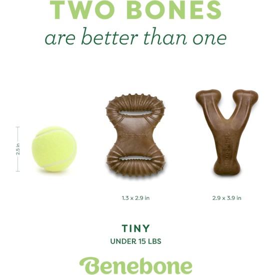 Benebone Indestructible Dog Chew Toy Gift Box for Aggressive Chewers with Wishbone, Herringbone, Stick & Zaggler, Long-Lasting Boredom Flavors, for Small Dogs, Made in Benebone Indestructible Dog Chew Toy Gift Box for Aggressive Chewers with Wishbone, Herringbone, Stick & Zaggler, Long-Lasting Boredom Flavors, for Small Dogs, Made in