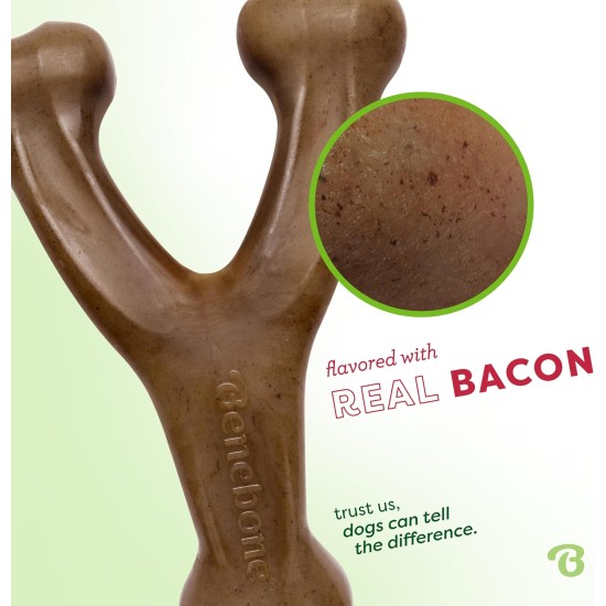 Benebone Wishbone Real Bacon Medium Durable Dog Chew Toy for Aggressive Chewers Benebone Wishbone Real Bacon Medium Durable Dog Chew Toy for Aggressive Chewers