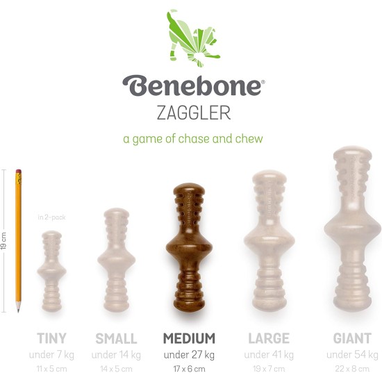 Benebone Zaggler Indestructible Rolling Dog Chew Toy for Aggressive Chewers, Long-Lasting Durable Boredom Breaker for Dogs, Real Chicken Flavour, for Medium Dogs, Made in Benebone Zaggler Indestructible Rolling Dog Chew Toy for Aggressive Chewers, Long-Lasting Durable Boredom Breaker for Dogs, Real Chicken Flavour, for Medium Dogs, Made in