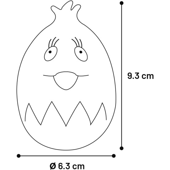 FLAMINGO Jchien Classic Rubber Egg Blue, 10 cm FLAMINGO Jchien Classic Rubber Egg Blue, 10 cm