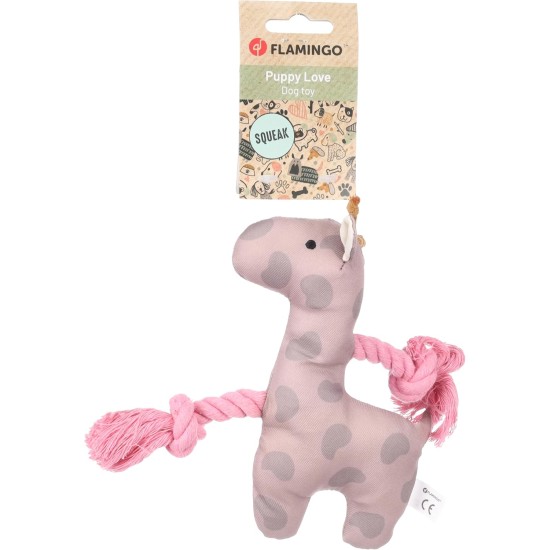 Flamingo - Toy for Puppies such as Labrador, Beagle, Bulldog and Border Collie - Britty Deer with Rope, Durable and Fun Flamingo - Toy for Puppies such as Labrador, Beagle, Bulldog and Border Collie - Britty Deer with Rope, Durable and Fun