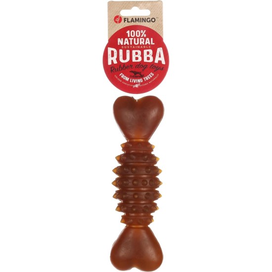 Flamingo Rubba Bone Dog Toy - Brown, Made of Natural Rubber, Robust and Safe, Size L (20 x 6 x 6 cm), Ideal for Labradors, Golden Retrievers, German Shepherds, Boxers etc. Flamingo Rubba Bone Dog Toy - Brown, Made of Natural Rubber, Robust and Safe, Size L (20 x 6 x 6 cm), Ideal for Labradors, Golden Retrievers, German Shepherds, Boxers etc.