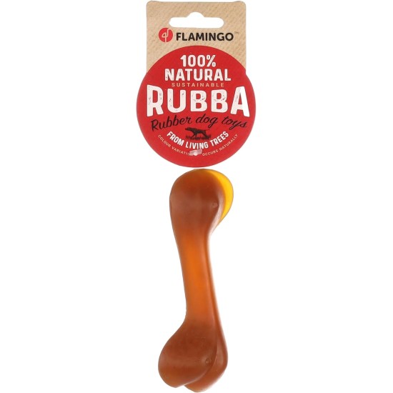 Flamingo Rubba Bone Dog Toy - Brown, Made of Natural Rubber, Robust and Safe, Size L (20 x 6 x 6 cm), Ideal for Labradors, Golden Retrievers, German Shepherds, Boxers etc. Flamingo Rubba Bone Dog Toy - Brown, Made of Natural Rubber, Robust and Safe, Size L (20 x 6 x 6 cm), Ideal for Labradors, Golden Retrievers, German Shepherds, Boxers etc.