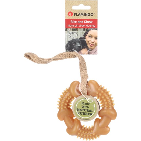 Flamingo Toy for Dogs, Guma Bone with Rope, Brown, 32 x 5.5 x 4 cm, Suitable for Puppies and Older Dogs, 100% Natural Flamingo Toy for Dogs, Guma Bone with Rope, Brown, 32 x 5.5 x 4 cm, Suitable for Puppies and Older Dogs, 100% Natural