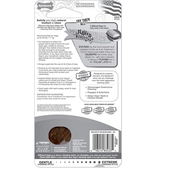 Interpet Nylabone Chew Toy for Extreme Chewers, Structural Bone Cattle and Cheese Flavour, M Interpet Nylabone Chew Toy for Extreme Chewers, Structural Bone Cattle and Cheese Flavour, M