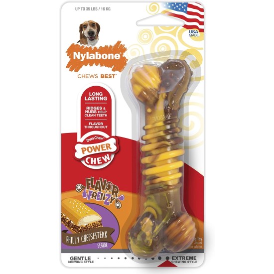 Interpet Nylabone Chew Toy for Extreme Chewers, Structural Bone Cattle and Cheese Flavour, M Interpet Nylabone Chew Toy for Extreme Chewers, Structural Bone Cattle and Cheese Flavour, M