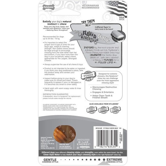 Interpet Nylabone Chew Toy for Extreme Chewers, Structural Bone Cattle and Cheese Flavour, M Interpet Nylabone Chew Toy for Extreme Chewers, Structural Bone Cattle and Cheese Flavour, M