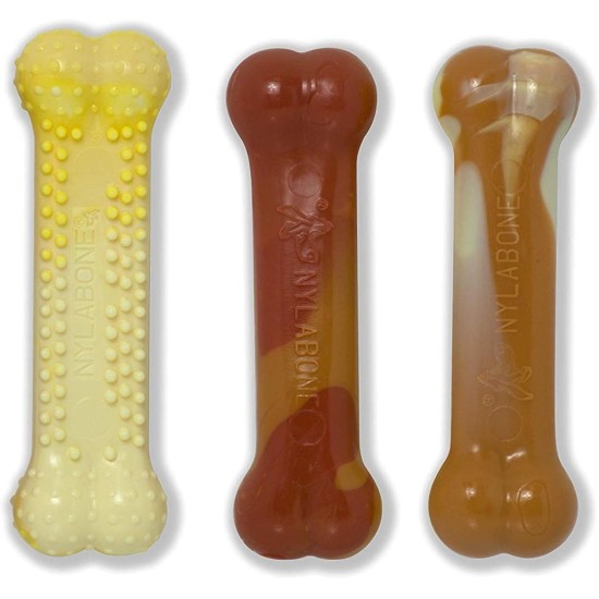 Nylabone 983611 Dura Power Chew, Flavour Frenzy Pack of 3, Corn, Grilled Chicken and Ice Cream Flavour, S Nylabone 983611 Dura Power Chew, Flavour Frenzy Pack of 3, Corn, Grilled Chicken and Ice Cream Flavour, S