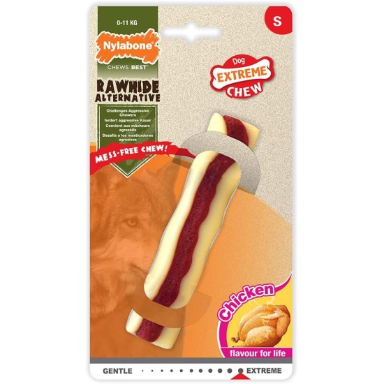 Nylabone 984473EU Raw Skin Alternative Chew No Mess Chicken Flavour for Small Dogs (Over 11 kg) S Nylabone 984473EU Raw Skin Alternative Chew No Mess Chicken Flavour for Small Dogs (Over 11 kg) S
