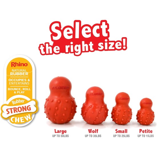Nylabone 984654 Fillable Natural Rubber Chew Toy for Dogs, Bacon Flavour, Interactive Chew Toy, Hunting & Fetching, Suitable for Small Dogs (up to 11 kg), S Nylabone 984654 Fillable Natural Rubber Chew Toy for Dogs, Bacon Flavour, Interactive Chew Toy, Hunting & Fetching, Suitable for Small Dogs (up to 11 kg), S