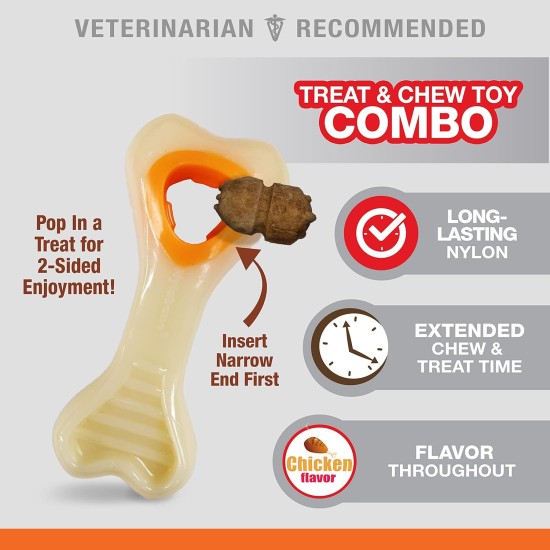 Nylabone 984654 Fillable Natural Rubber Chew Toy for Dogs, Bacon Flavour, Interactive Chew Toy, Hunting & Fetching, Suitable for Small Dogs (up to 11 kg), S Nylabone 984654 Fillable Natural Rubber Chew Toy for Dogs, Bacon Flavour, Interactive Chew Toy, Hunting & Fetching, Suitable for Small Dogs (up to 11 kg), S