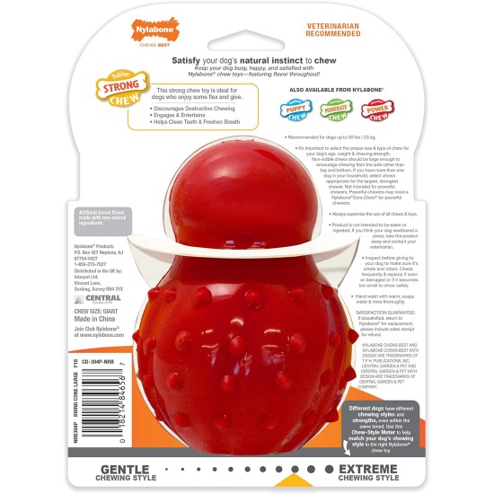 Nylabone 984654 Fillable Natural Rubber Chew Toy for Dogs, Bacon Flavour, Interactive Chew Toy, Hunting & Fetching, Suitable for Small Dogs (up to 11 kg), S Nylabone 984654 Fillable Natural Rubber Chew Toy for Dogs, Bacon Flavour, Interactive Chew Toy, Hunting & Fetching, Suitable for Small Dogs (up to 11 kg), S