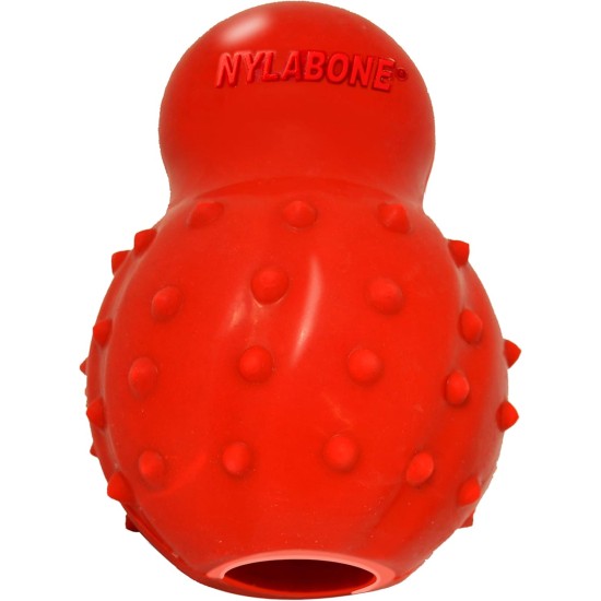 Nylabone 984654 Fillable Natural Rubber Chew Toy for Dogs, Bacon Flavour, Interactive Chew Toy, Hunting & Fetching, Suitable for Small Dogs (up to 11 kg), S