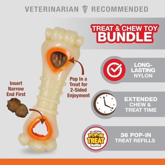 Nylabone 984654 Fillable Natural Rubber Chew Toy for Dogs, Bacon Flavour, Interactive Chew Toy, Hunting & Fetching, Suitable for Small Dogs (up to 11 kg), S Nylabone 984654 Fillable Natural Rubber Chew Toy for Dogs, Bacon Flavour, Interactive Chew Toy, Hunting & Fetching, Suitable for Small Dogs (up to 11 kg), S
