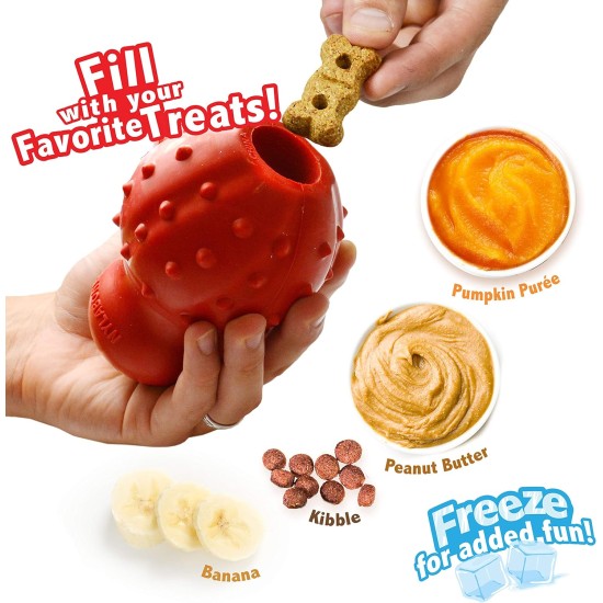 Nylabone 984654 Fillable Natural Rubber Chew Toy for Dogs, Bacon Flavour, Interactive Chew Toy, Hunting & Fetching, Suitable for Small Dogs (up to 11 kg), S Nylabone 984654 Fillable Natural Rubber Chew Toy for Dogs, Bacon Flavour, Interactive Chew Toy, Hunting & Fetching, Suitable for Small Dogs (up to 11 kg), S