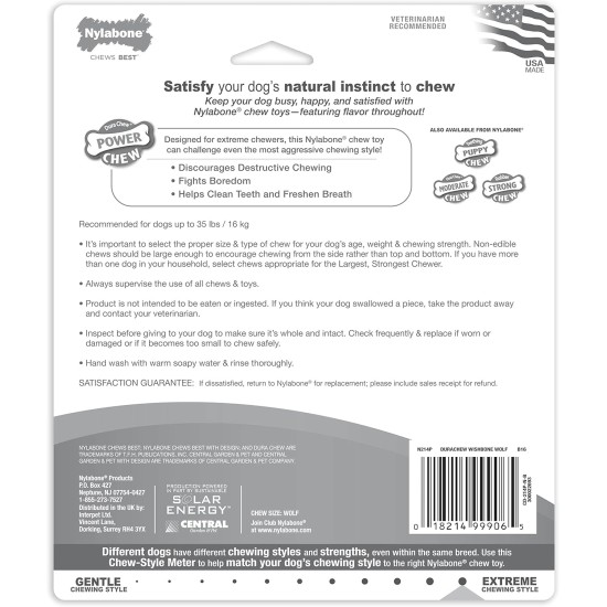 Nylabone 984718EU Fork Dog Bone, Bison Flavour, Chew Bone for Strong Chewing Dogs for Dogs up to 11 kg, S Nylabone 984718EU Fork Dog Bone, Bison Flavour, Chew Bone for Strong Chewing Dogs for Dogs up to 11 kg, S