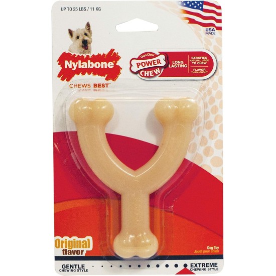 Nylabone 984718EU Fork Dog Bone, Bison Flavour, Chew Bone for Strong Chewing Dogs for Dogs up to 11 kg, S Nylabone 984718EU Fork Dog Bone, Bison Flavour, Chew Bone for Strong Chewing Dogs for Dogs up to 11 kg, S
