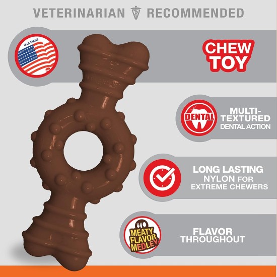 Nylabone 985006 Dog Bones for Dental Care for Energetic Chewing Dogs, Ring-shaped, Various Meat Flavours, Multiple Textures and Easy to Hold, Size XS - for Dogs up to 7 kg Nylabone 985006 Dog Bones for Dental Care for Energetic Chewing Dogs, Ring-shaped, Various Meat Flavours, Multiple Textures and Easy to Hold, Size XS - for Dogs up to 7 kg