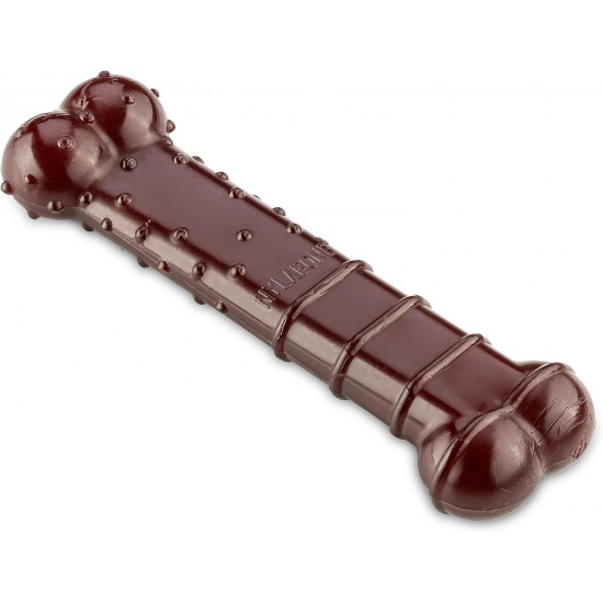 Nylabone, Basted Blast Extremely Strong Chew Nylon Dog Toy, Bone Shape, Durable Chew Bone, Bacon and Steak Flavour, Medium, for Dogs up to 16 kg Nylabone, Basted Blast Extremely Strong Chew Nylon Dog Toy, Bone Shape, Durable Chew Bone, Bacon and Steak Flavour, Medium, for Dogs up to 16 kg