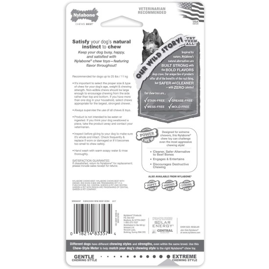 Nylabone Extreme Chew Beef Bone Dog Chew Nylabone Extreme Chew Beef Bone Dog Chew
